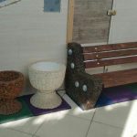 گلدان سه تکه مرمر و بتن پرتیکان