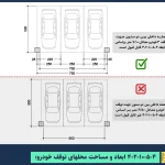 فاصله بین ستونها برای 3 ماشین در پارکینگ